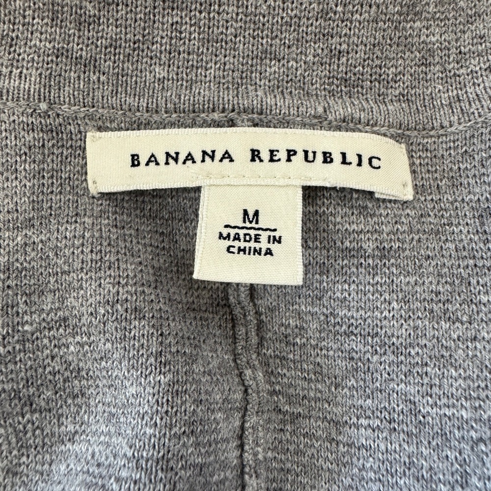 BANANA REPUBLIC Gray Cotton Blend Knit Blazer MEDIUM Lt Gray Casual‎ Office - Picture 3 of 11